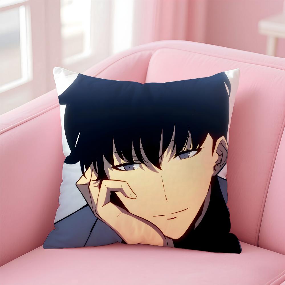 

поп Аниме Подушка Чехол S-Solo Leveling Наволочка против пылевых клещей Невидимая молния Шелковистый короткий плюш Наволочка для диванной подушки 16x16Inch