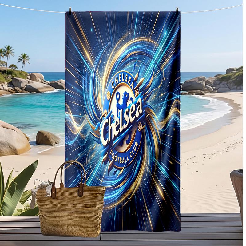 Chelsea FC Printed Beach Towel Quick Dry Soft TowelPortable Large Rectangular Beach Blanket for Travel Swimming Pool