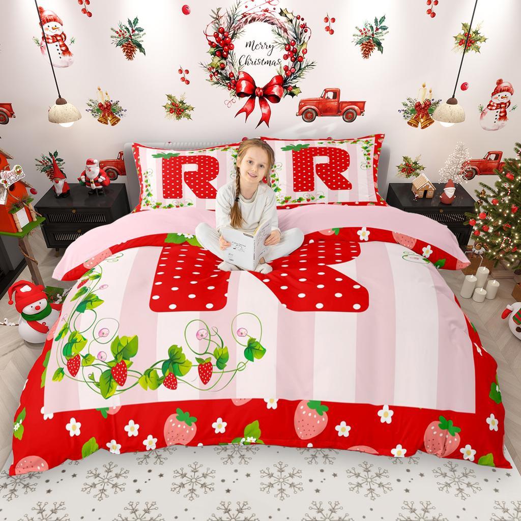 Comforter Homewish Girls Xmas Monogrammed 2Pcs/3Pcs Christmas Personalized Letter Bedding Happy New Year Gifts Bed Set