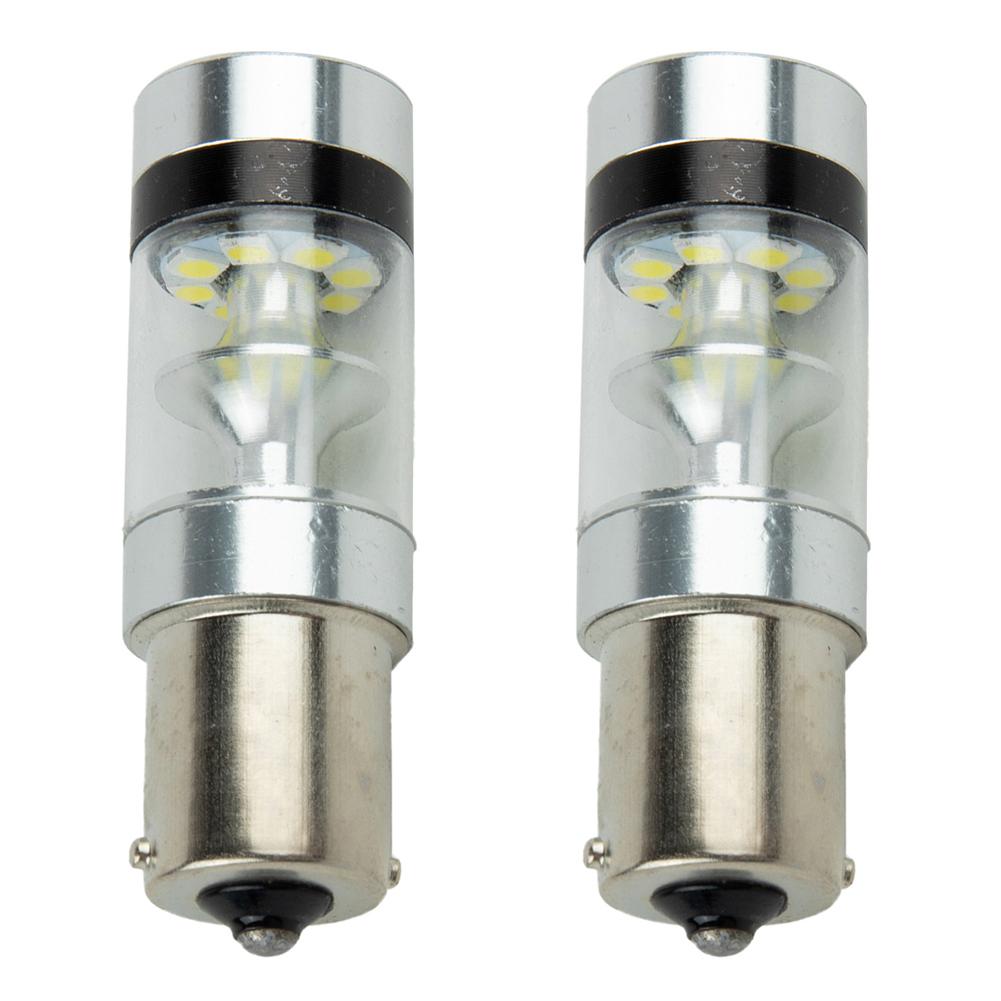 Vysoce kvalitní 2ks BA15S 382 BRIGHT LED 2x 1156 žárovky DC 12V-28V bílá