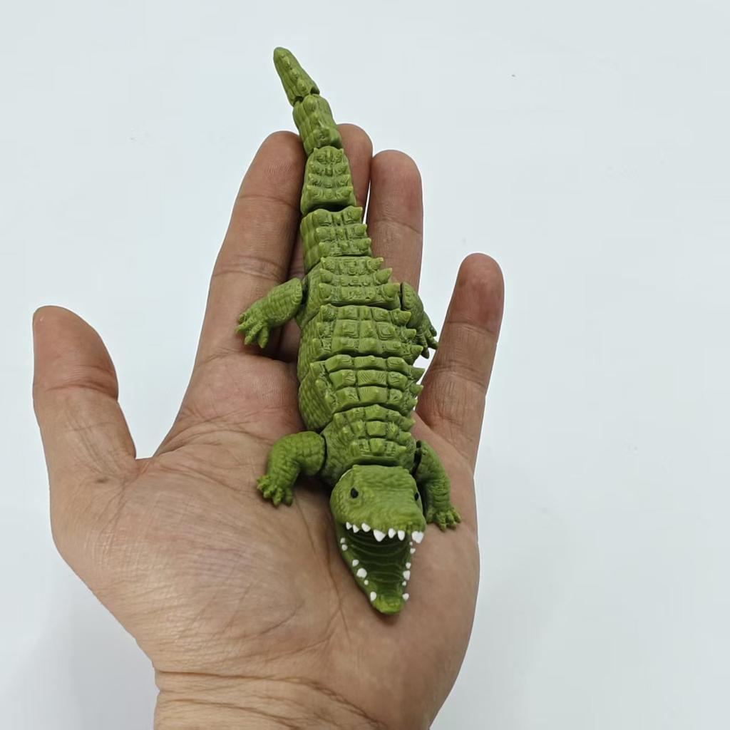 3D Printed Crocodile Toy Simulation Wild Animals Crocodile Crafts Movable Joints Home And Office Desk Ornament Kids Toy Gifts