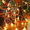 Christmas String Lights LED Acrylic Clear Star Snowflake Xmas Tree Long Lamp Strings Light Hanging Ornaments Home Party Decor
