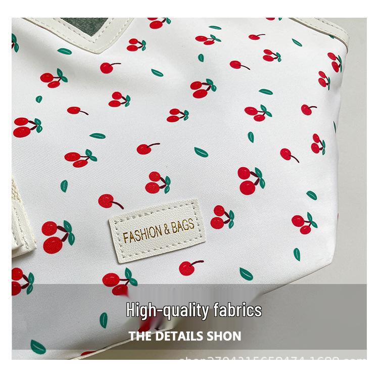 Damska torba na ramię typu tote z nadrukiem i kokardą, duża pojemność, kolekcja Jesień/Zima 2025