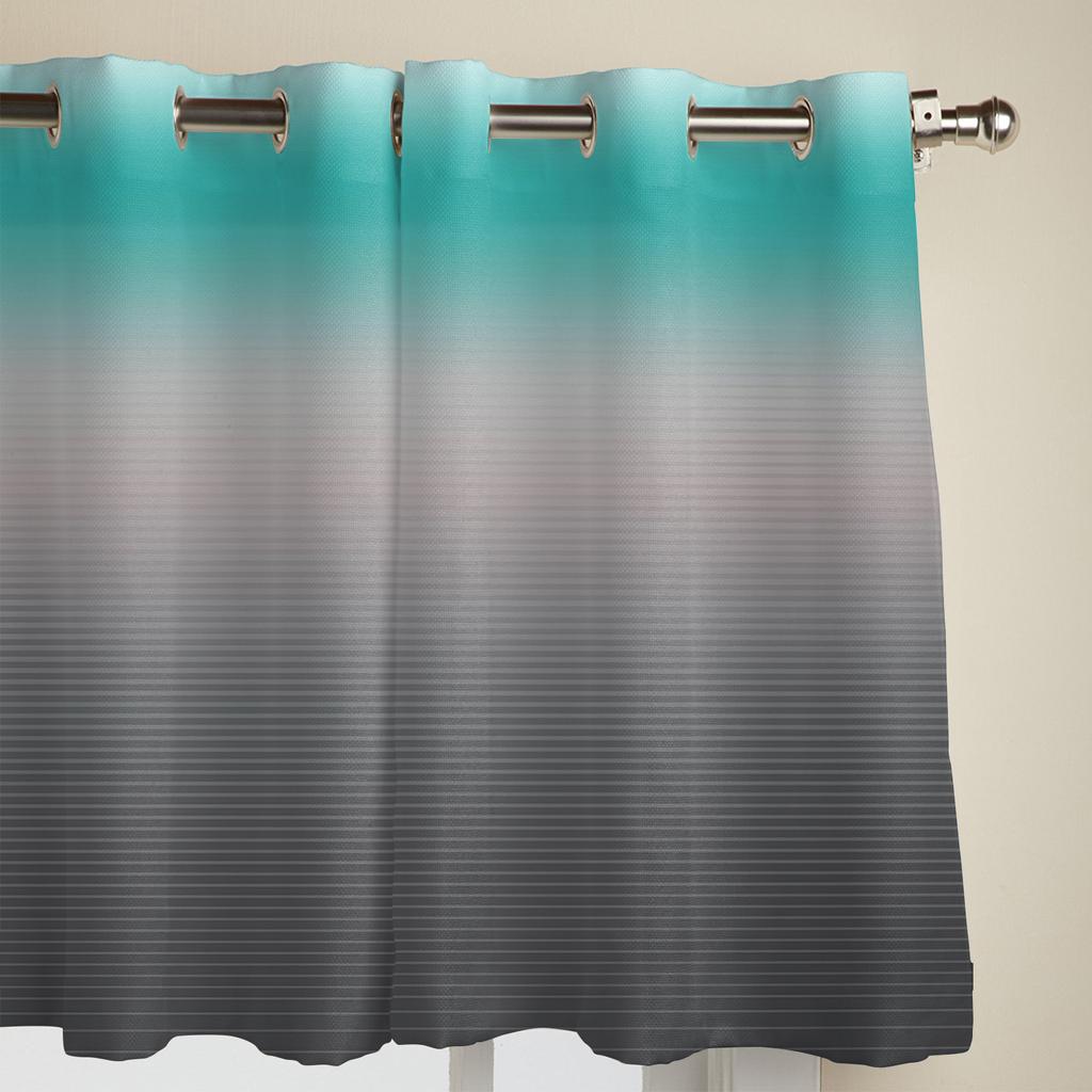 Stripe Gradient Duck Green Grey Modern Window Curtains for Living Room Bedroom Curtain Kitchen Treatment Blinds Drapes