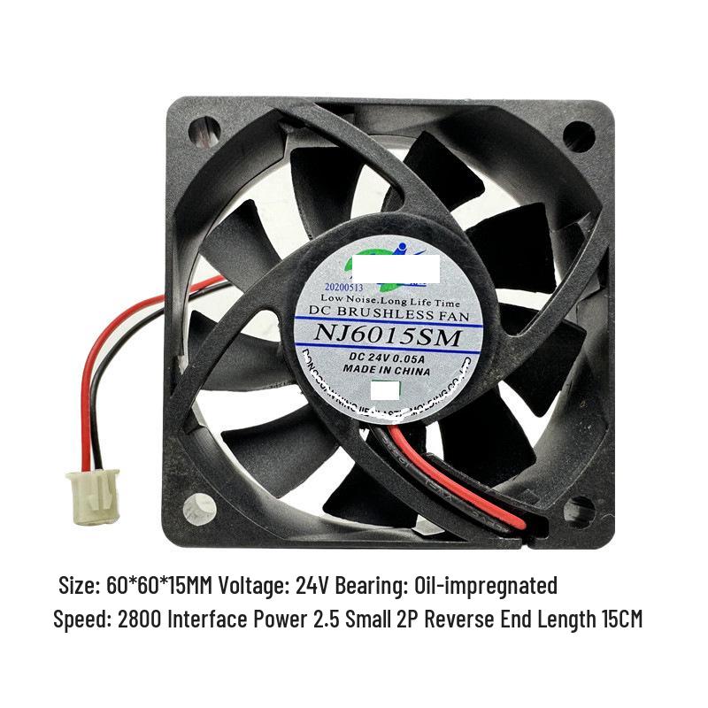 6015 Fan 24V with Oil-Impregnated or Magnetic Levitation Bearings for Dryer and Inverter Cooling