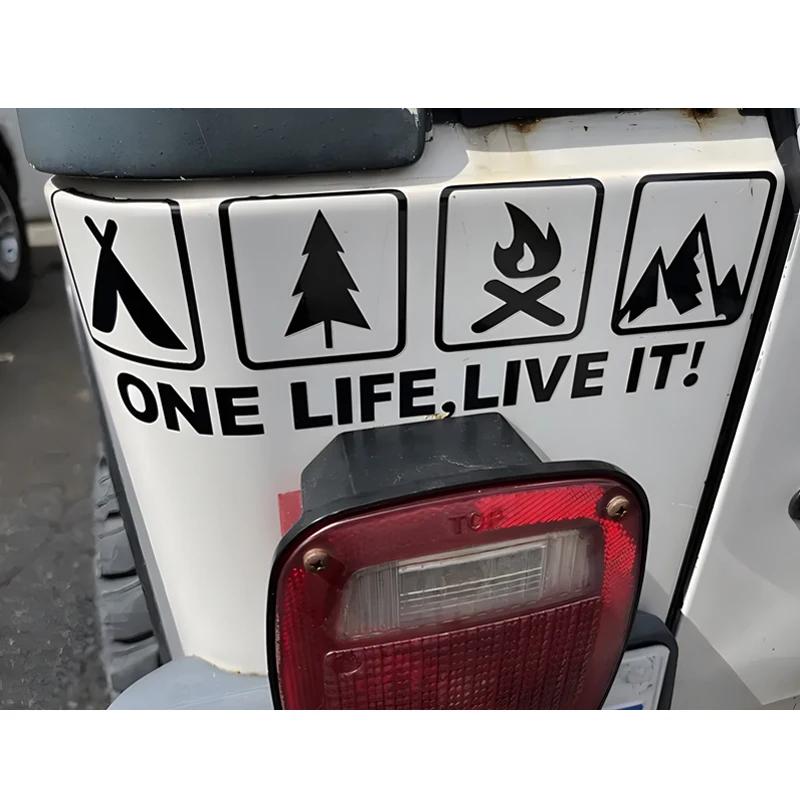 Camping outdoor life related bonfire car stickers off-road forest cycling glass window body decoration waterproof vinyl stickers