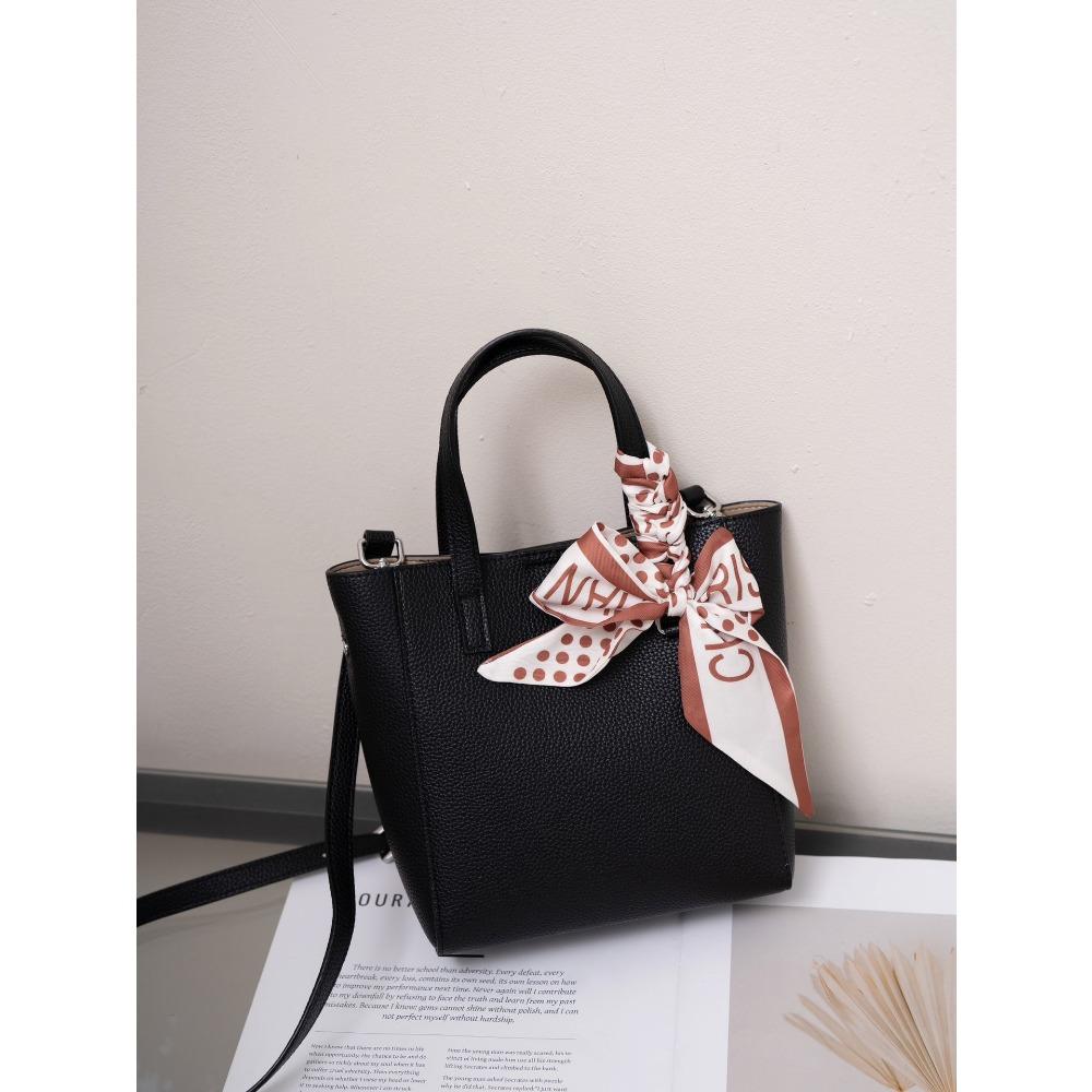 

Bag Women s New Cowhide Large-capacity Bucket Bag Commuter Shoulder Portable Messenger Trendy Bag Genuine Leather