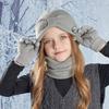 3Pcs/Set Solid Color Knitted Kids Hats Warm Thicken Winter Kids Beanie  Gift Set