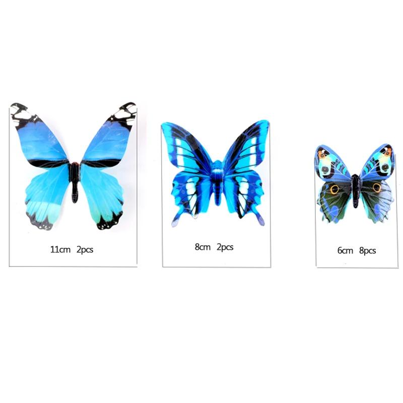 12pcs Luminous Butterfly Wall Stickers Bedroom Living Room Swicth Box Fridge Wall Decal Glow In The Dark Butterflies Home Decor