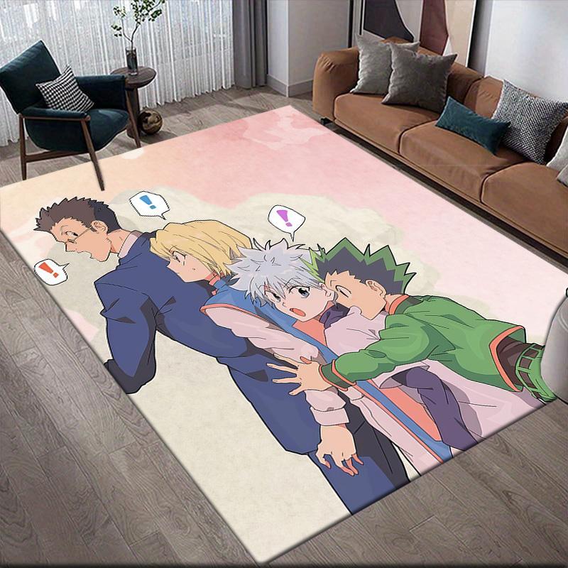 Hunter x Hunter Main Cast Anti-Slip Rug, Rectangular Carpet for Living Room, Sofa & Game Zone