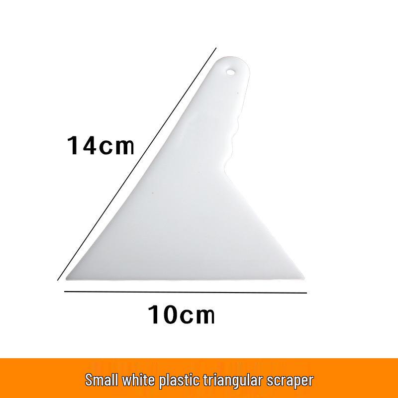 Car Film Application Tool Set - White Triangle Hard Plastic Scraper, Wear & High-Temperature Resistant, Water-Draining