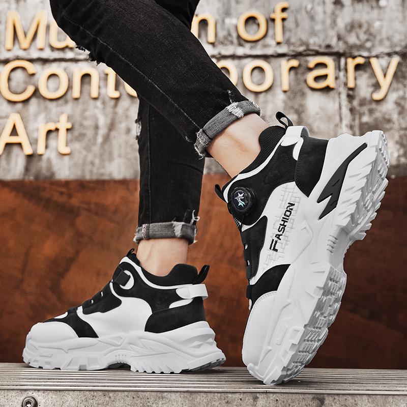 Men's Outdoor rotating buckle trendy casual sports shoes four season soft soled non slip outdoor running shoes student sneakers