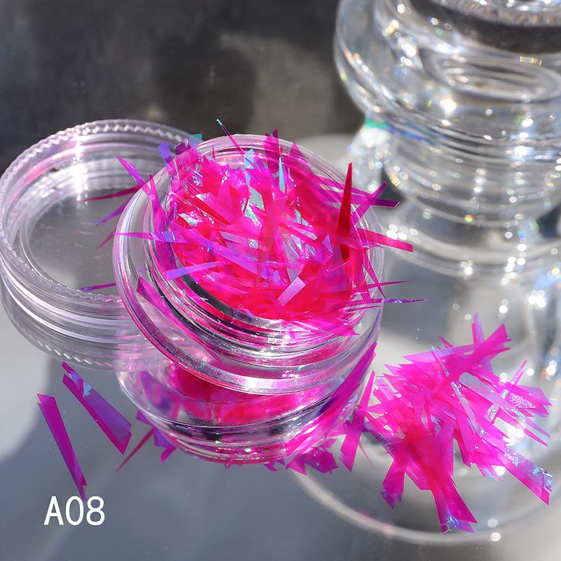 1 Caixa Papel Holográfico Irregular Vidro Quebrado Folha de Unha Aurora Decalque Gradiente Laser Flocos Adesivo Acessórios Diy Decoração de Manicure