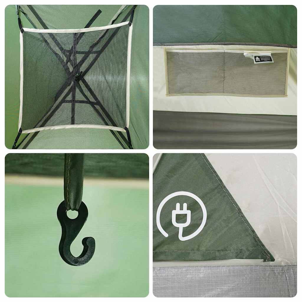 Dome Family Tent for 9 People Green Waterproof