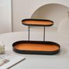 with Leather Cushion Cosmetics Storage Rack Iron Bathroom Shelf Desktop Tray  Washroom