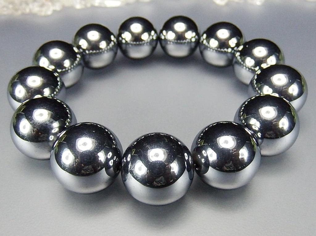 [Sekimachi] AAA High-Purity Terahertz Stone 18mm Bracelet, Extra Large Beads, Impressive Men's Prayer Beads