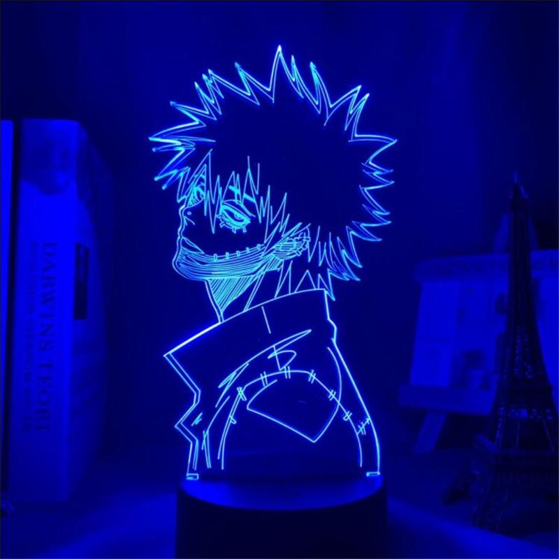 Lampada Da Tavolo 3D Anime Eren Jaeger – Luce Notturna Multicolore 16 LED, Telecomando E Touch, In Legno E Carta, 21x9,5x5,3 Cm, Collezione Decorativa
