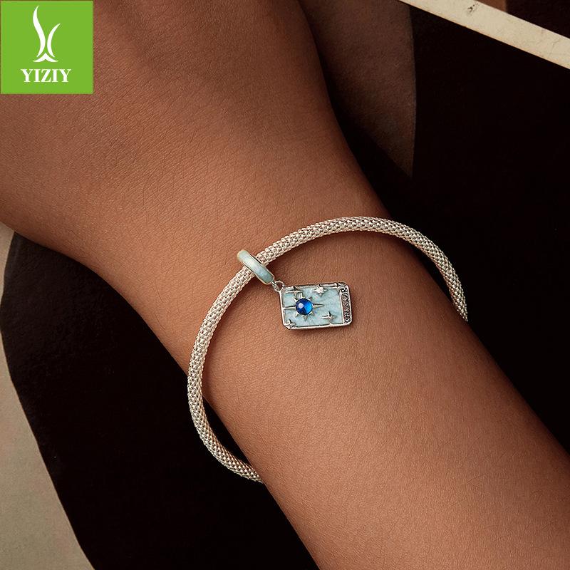 Star Tarot Diy Pendant Accessories, Mystery Wind S925 Sterling Silver Bracelet Beaded.