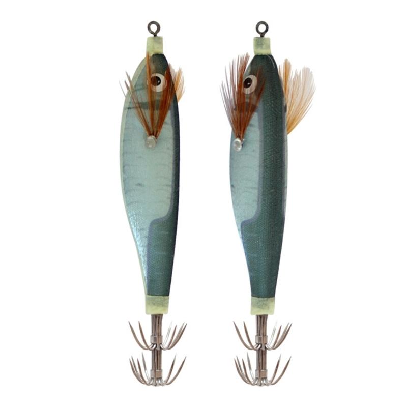 Luminously Squid Jigs Hook Fishing Lures Baits Hard Artificial Shrimp Baits with Hook Hard Night Fishing Baits Enduring