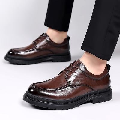 Men's Casual Shoes Lace Up Oxfords Comfortable Men Genuine Leather Shoes Fashion Design Formal Wedding Dress Shoes for Men