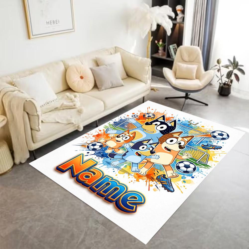 Colorful Animal Friends Customize Your Name Area Rug Design for Entryway Playrooms Kitchen Living Rooms Anti-slip Rug Office home decor