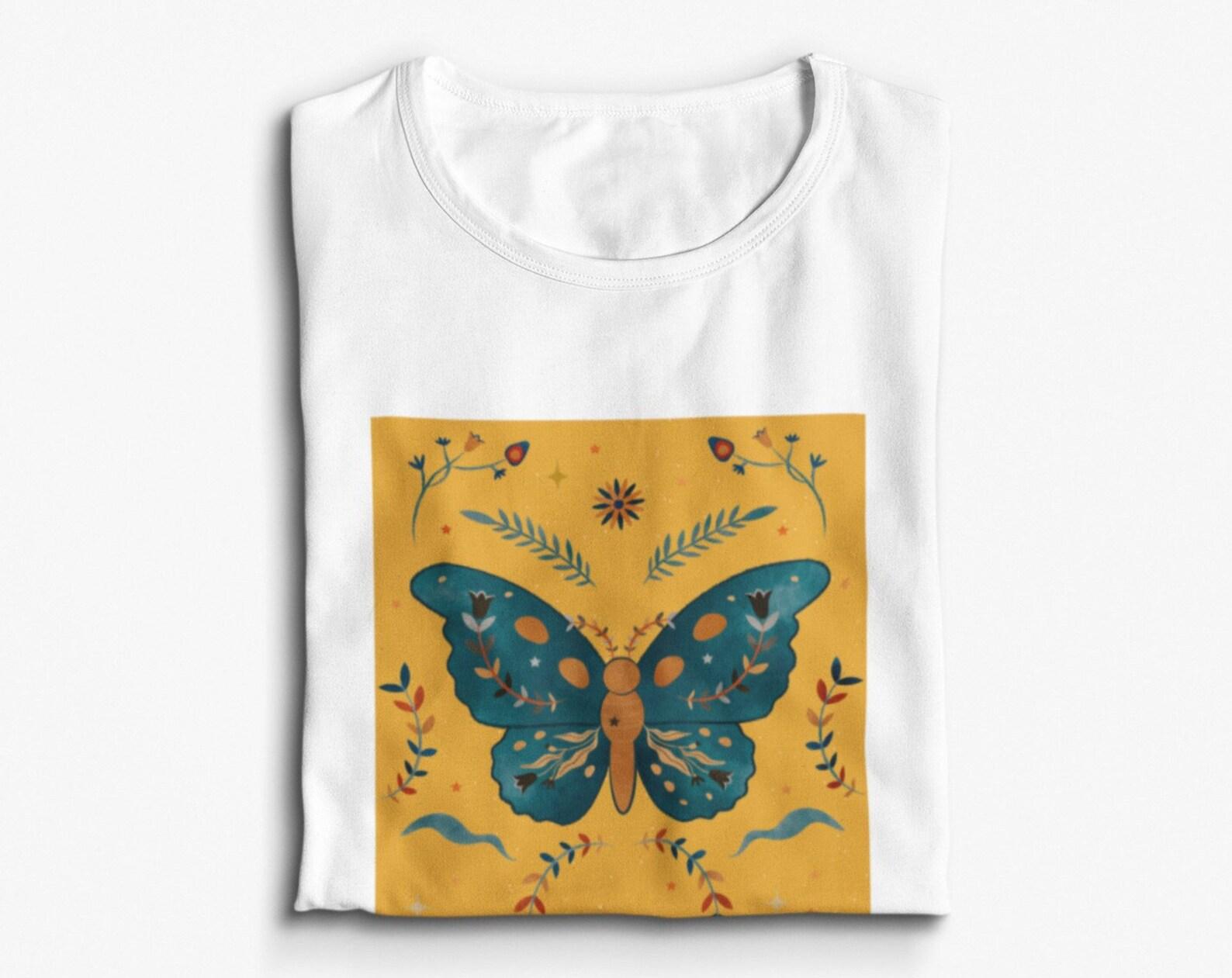 Esoteric Butterfly T-shirt: Mystic Palmistry Design M