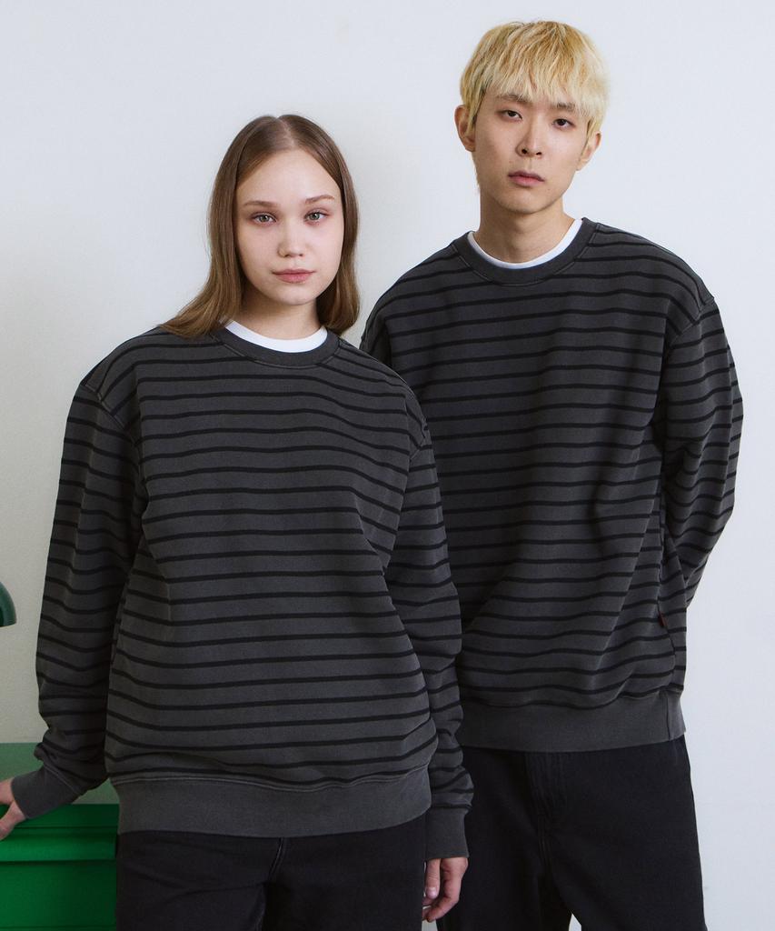 ADERNM Pigment Daily Stripe Sweatshirt (Charcoal)
