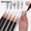 5Pcs/Set Professional Nail Art Liner Brush For Striping Painting Design,Gel Liner Nail Art Brushes For Nails 7/9/11/15/20mm