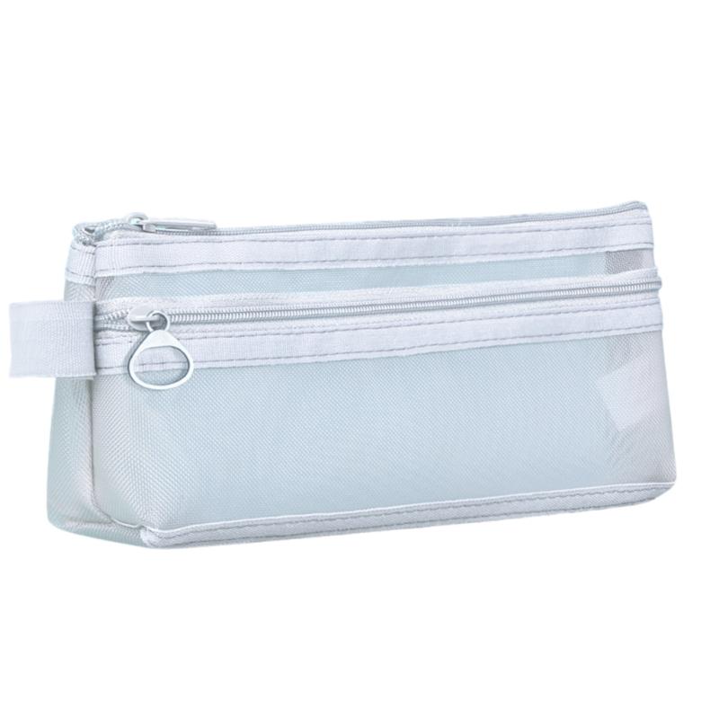 Clear Mesh Pencil Case High Capacity Pencil Bag Marker Organizers Storage Pouches Travel Cosmetic Bag for Adult Student