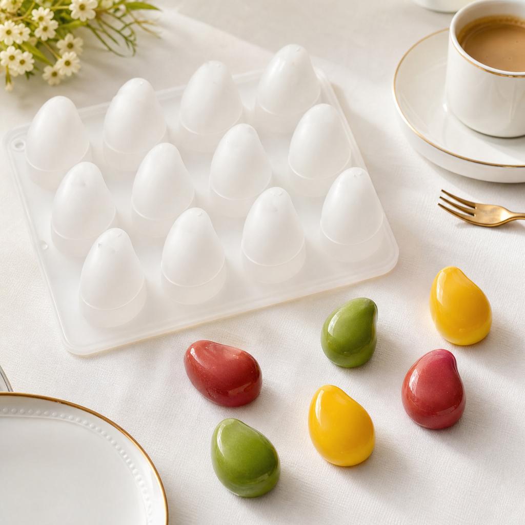 12-Cavity Food-Grade Silicone Molds for , and - Easy Release, Series Dessert