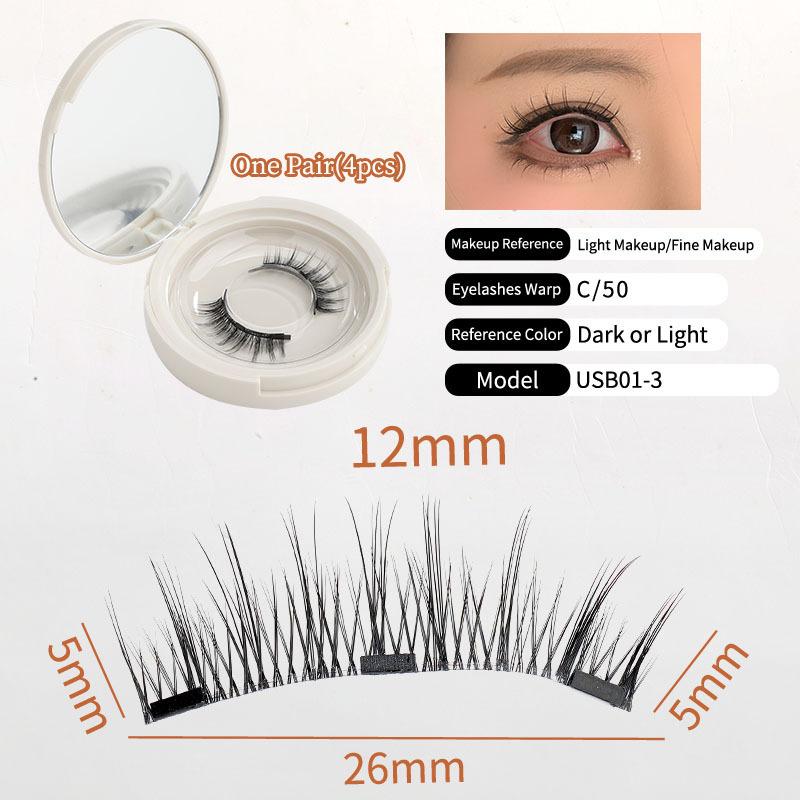 New magnetic black terrier false eyelashes, a pair of little devil false eyelashes, a set of European and American eyelashes, soft hair.