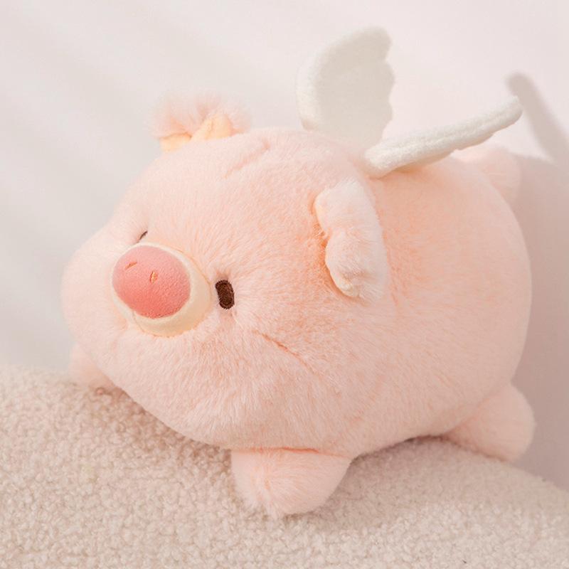 Cute angel pig plush toy long female sleeping throw pillow lying pig doll large rag doll pinch legs