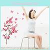 Beautiful 3d Room Peach Blossom Flower Butterfly Vinyl Art Decal For Home Mural Decoration