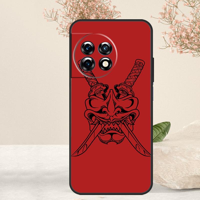 Samurai Oni Mask Case For OnePlus 15R 13R 13T 15 13 12 12R 11 10T 8 9 10 Pro Nord 5 CE 4 3 Lite N20 N30 Cover