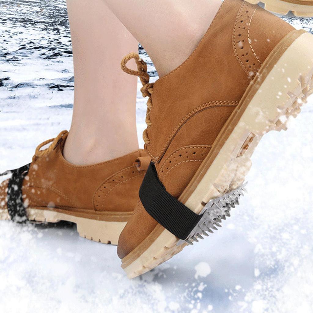 Ice Spikes for Boots Anti-Slip Stainless Steel Footwear Ice Grippers Traction Cleats for Climbing Running Mountaineering Walking