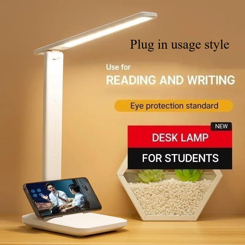 Foldable Table Lamp Led Desk Lamp 3 Type Stepless Dimmable Touch Bedside Reading Eye Protection Night Light USB Plug In Style