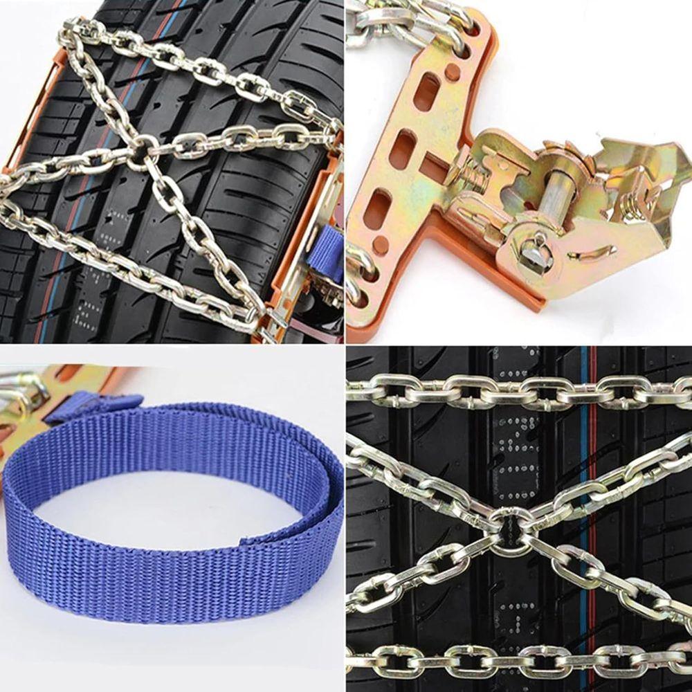 Snow Chains Car Tire Snow Chain for Winter 6 PCS Manganese Steel Auto Anti-Skid Chains Ice Mud Tires Chain Adjustable Auto Wheel