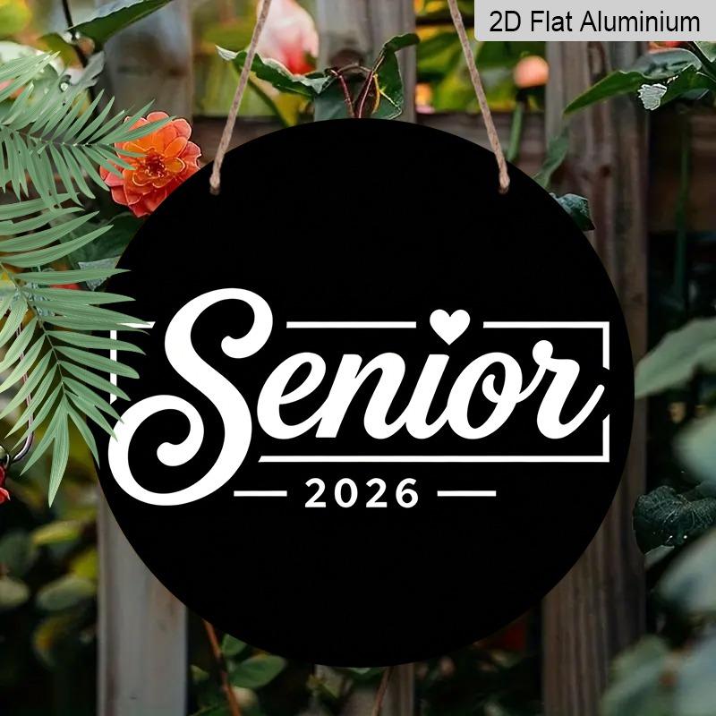 2D Flat Aluminum 2026 Graduation-themed Wall Hanging Souvenir Gift, Available in Various Sizes, with A Minimalist Black and White Design. Ideal for