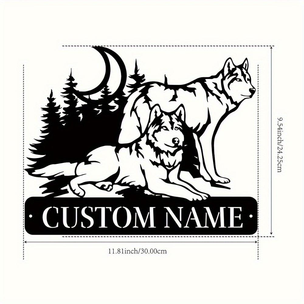 

Metal Wolf Wall Art Rustic Family Name Sign Indoor Outdoor Home Garden Decor Sculpture TYDZ003915