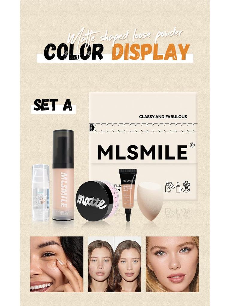 Exclusive 5-Piece Matte Foundation & Loose Powder Beginner Makeup Set