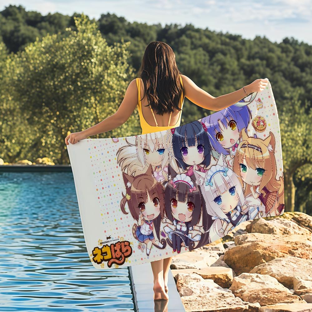 Anime Nekopara Kawaii Towel Quick Drying Beach Towels Are Suitable For Swimming Pools Camping Yoga And The Gym