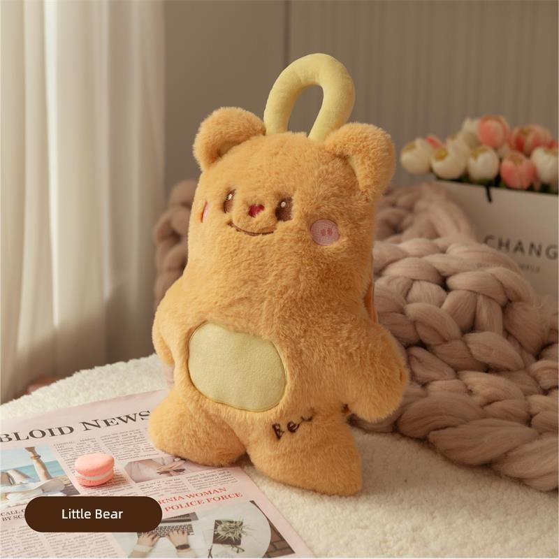 Borsa dell'acqua calda Scaldamani Invernale Standard Nazionale Ricaricabile Peluche Panda Scaldamani con Doppie Tasche per le Mani Staccabile Portatile Cartone Animato Scaldamani