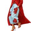 Women’s Denim Wide Leg Pants with Floral Print High Waist Casual Loose Fit Trousers for Everyday Wear Street Style