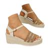 Women'S Wedge Heel Platform Woven Sandals With Strap Open Toe Soft Sole Women Summer Sandals With Heels Women'S Heeled Sandals