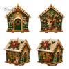 Personalized Room Ornament DIY Christmas Faux Pearl Art Painting Hanging Pendant Kit, 3D Bead Gingerbread Handmade Assembly Model House Miniature