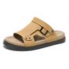 Fashion Men's Tide Summer New Style Leather Sandal Toe Cap Outdoor Leisure Sports Hollow Sandals Beach Shoes Handmade Men Shoes