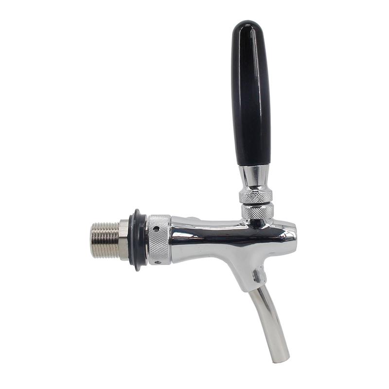 Standard European Beer Flow Control Faucet with 50mm Shank & 8mm Elbow Tailpiece G5/8" Adjustable Beer Tap Homebrew Kegging Bar