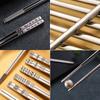 Retro-Essstäbchen aus 304 Edelstahl, rutschfeste chinesische Essstäbchen, Metall-Essstäbchen für Zuhause, für Lebensmittel, Sushi-Stäbchen, Küchengeschirr