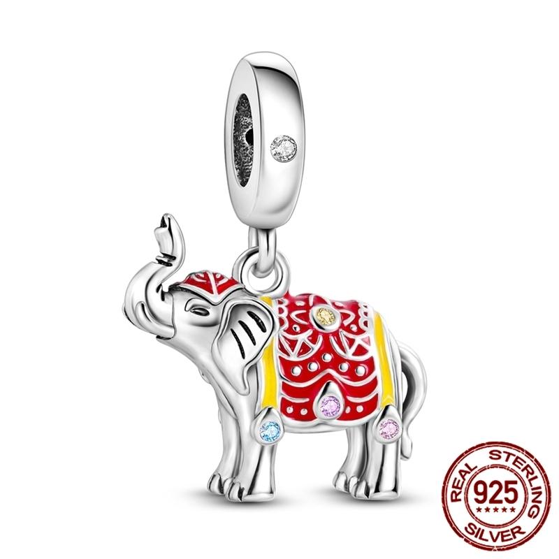 Copper Elephant Gathering Panda Pendant Charms Beads Fitoriginal Bracelet Diy Birthday Jewelry Gifts For Women