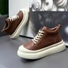 High-top Shoes Winter Retro Casual Mid-top Board Shoes Youth Sports Thick-soled Inner Height-increasing Big Head Shoes